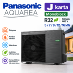 Panasonic Aquarea J Monoblock R32 oras–vanduo šilumos siurblys 5, 7 ir 9 kW – išorinis blokas