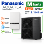 Panasonic Aquarea M T-CAP Bi-Bloc R290 trifazis oras–vanduo šilumos siurblys 9, 12 ir 16 kW – vidinis ir lauko blokai