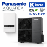 Panasonic Aquarea K Bi-Bloc R32 trifazis oras–vanduo šilumos siurblys 9, 12 ir 16 kW – vidinis ir lauko blokai