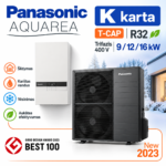 Panasonic Aquarea K T-CAP Bi-Bloc R32 trifazis oras–vanduo šilumos siurblys 9, 12 ir 16 kW – vidinis ir išorinis blokai